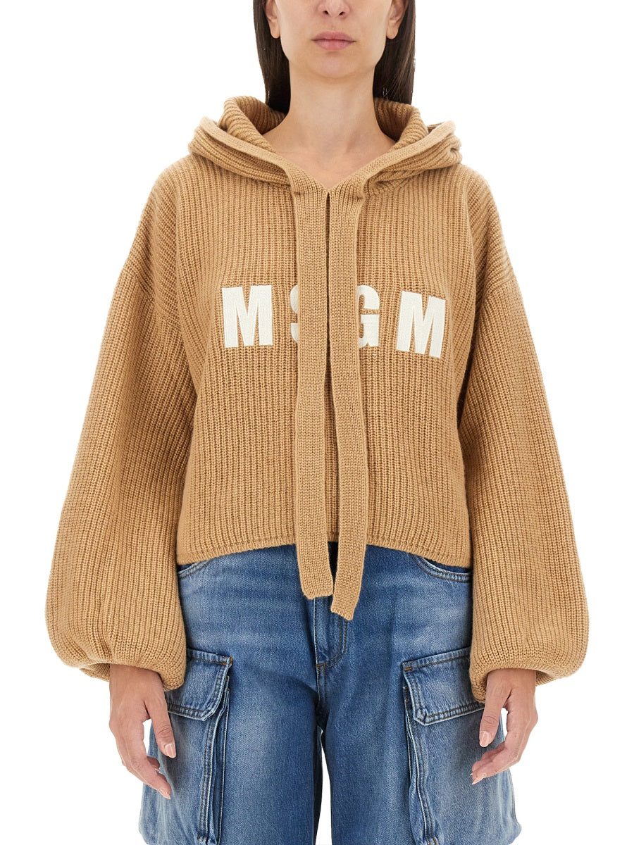 MSGM Oversized Knit Sweatshirt - Size S