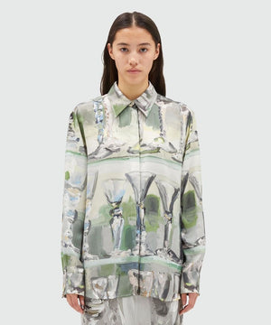 MSGM Classic Women's Grey Shirt for Fall 2024