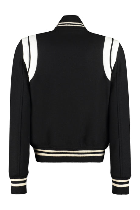 SAINT LAURENT Two-Tone Varsity Jacket for Women – FW23 Collection