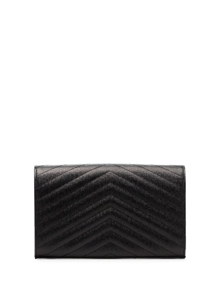 SAINT LAURENT Black Matelasse Calfskin Cassandre Pouch Handbag for Women - SS24