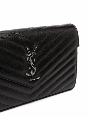 SAINT LAURENT Modern Black Chain Wallet - FW23 Collection