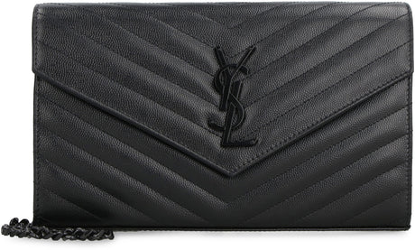 SAINT LAURENT Nero Calfskin Leather Clutch for Women: FW23 Must-Have Accessory