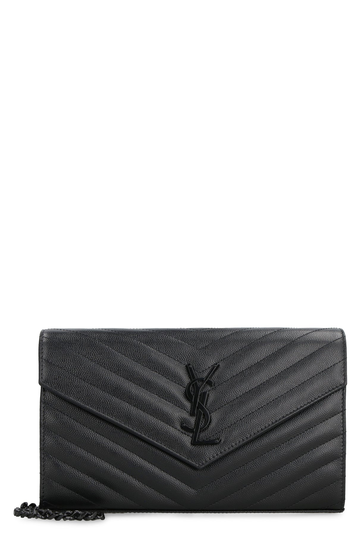 SAINT LAURENT Nero Calfskin Leather Clutch for Women: FW23 Must-Have Accessory