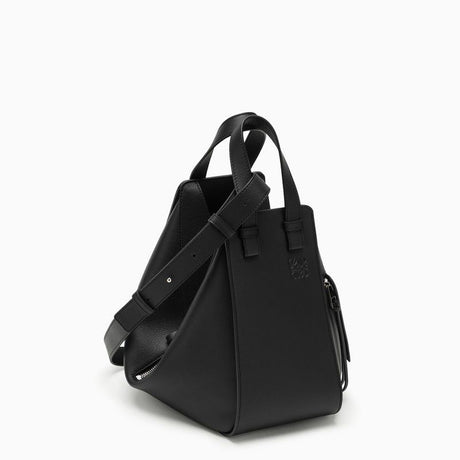 LOEWE Black Leather Small Hammock Crossbody Handbag with Gold-Tone Hardware