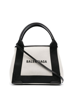 BALENCIAGA Navy Blue Two-Tone Tote Handbag for Women