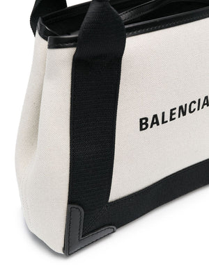 BALENCIAGA Navy Blue Two-Tone Tote Handbag for Women