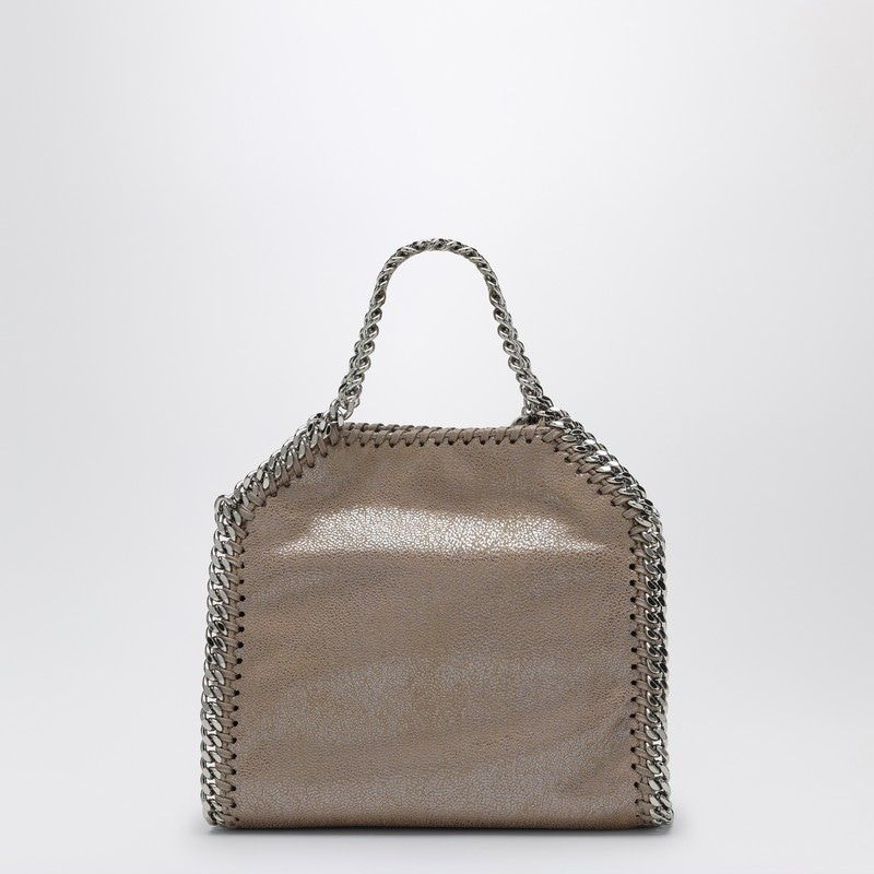 STELLA MCCARTNEY Mini Shiny Beige Micro Tote Handbag