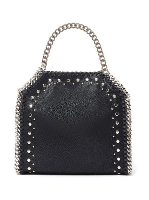 STELLA MCCARTNEY Tiny Mini Faux Leather Chain-Link Handbag in Black