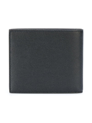 SAINT LAURENT Black Leather East/West Wallet for Men