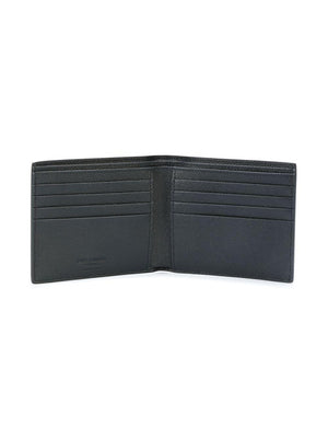 SAINT LAURENT Black Leather East/West Wallet for Men