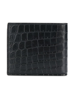 SAINT LAURENT Black Logo Print Wallet for Men