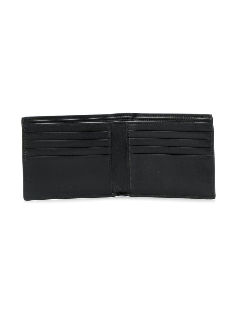 SAINT LAURENT Black Logo Print Wallet for Men