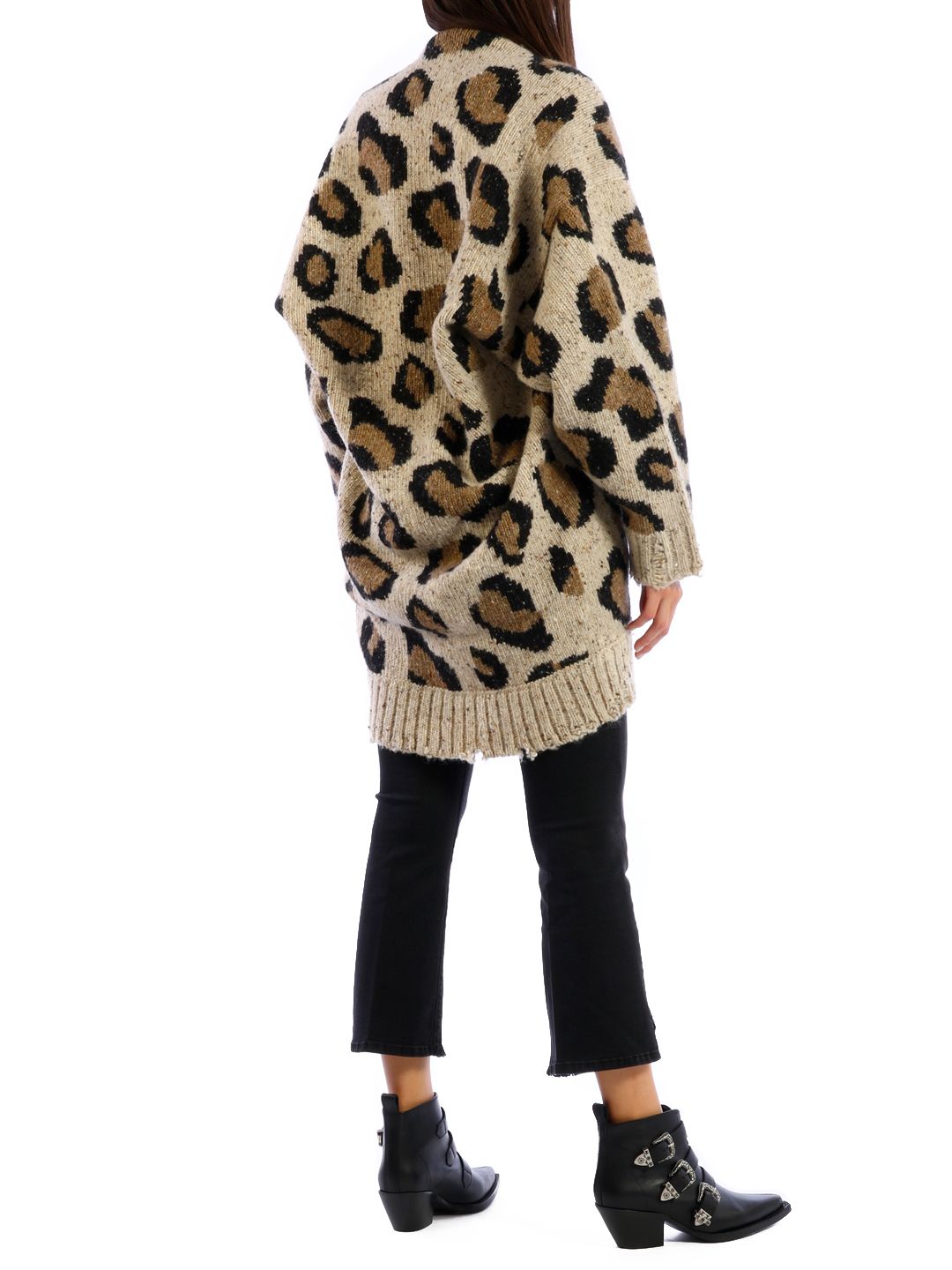 R13 Oversized Leopard Print Sweater for Women - FW19