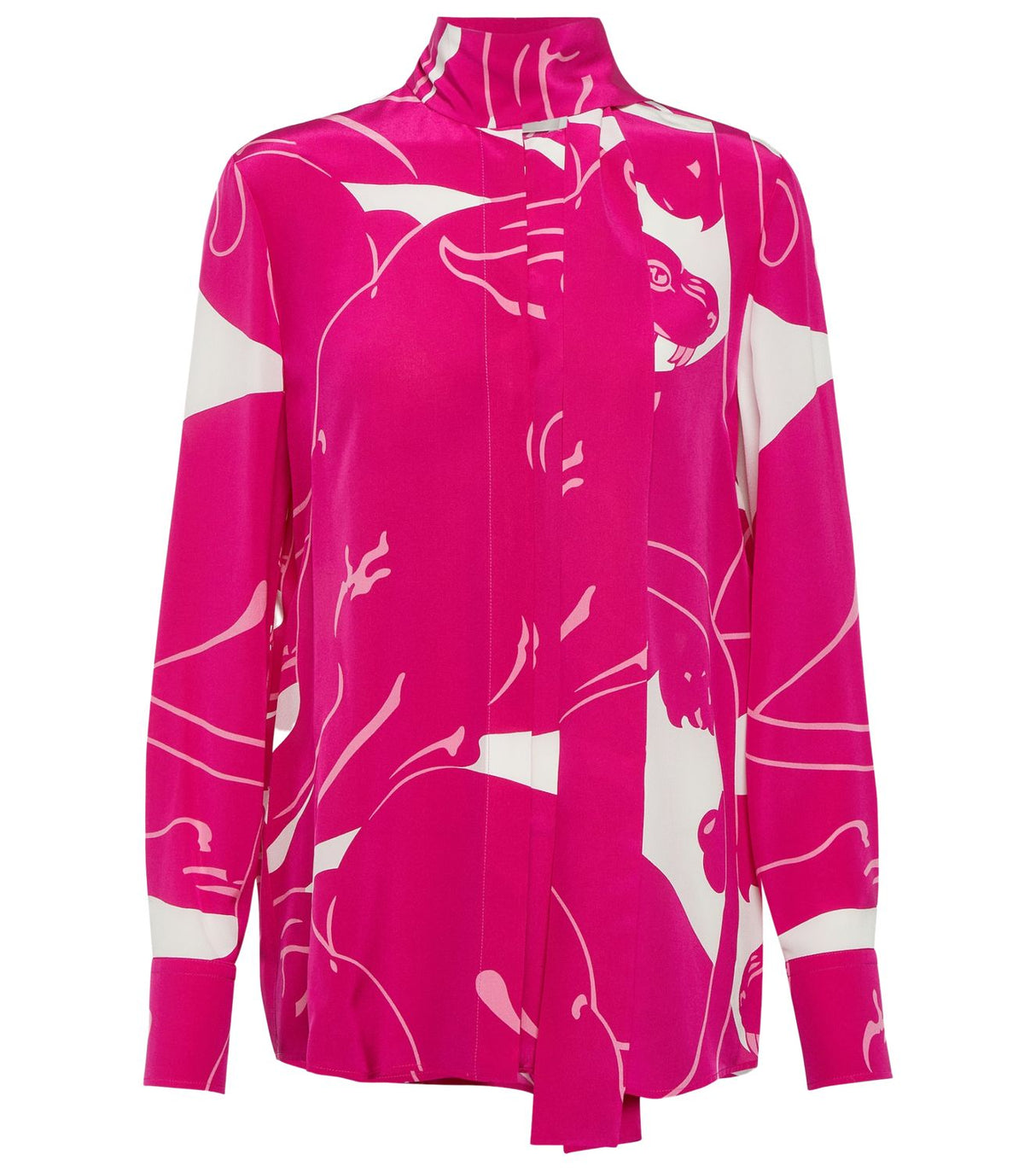 VALENTINO Printed Tie-Neck Silk Blouse for Women - FW23 Collection