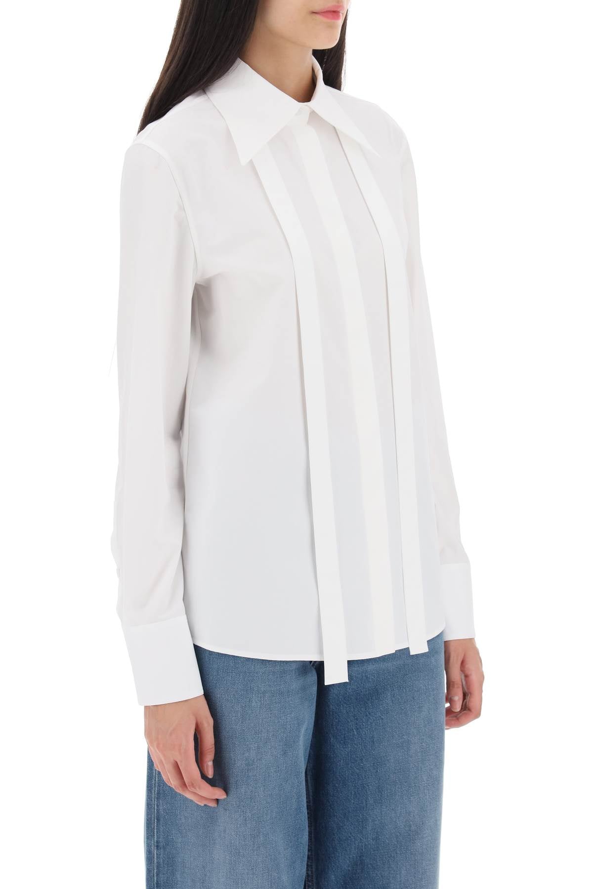 VALENTINO Crisp White Button-Up Blouse for Women - FW23 Collection