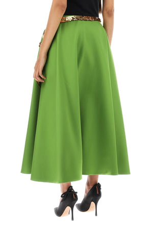 VALENTINO GARAVANI Green Sequin-Studded Bow A-Line Skirt for Women