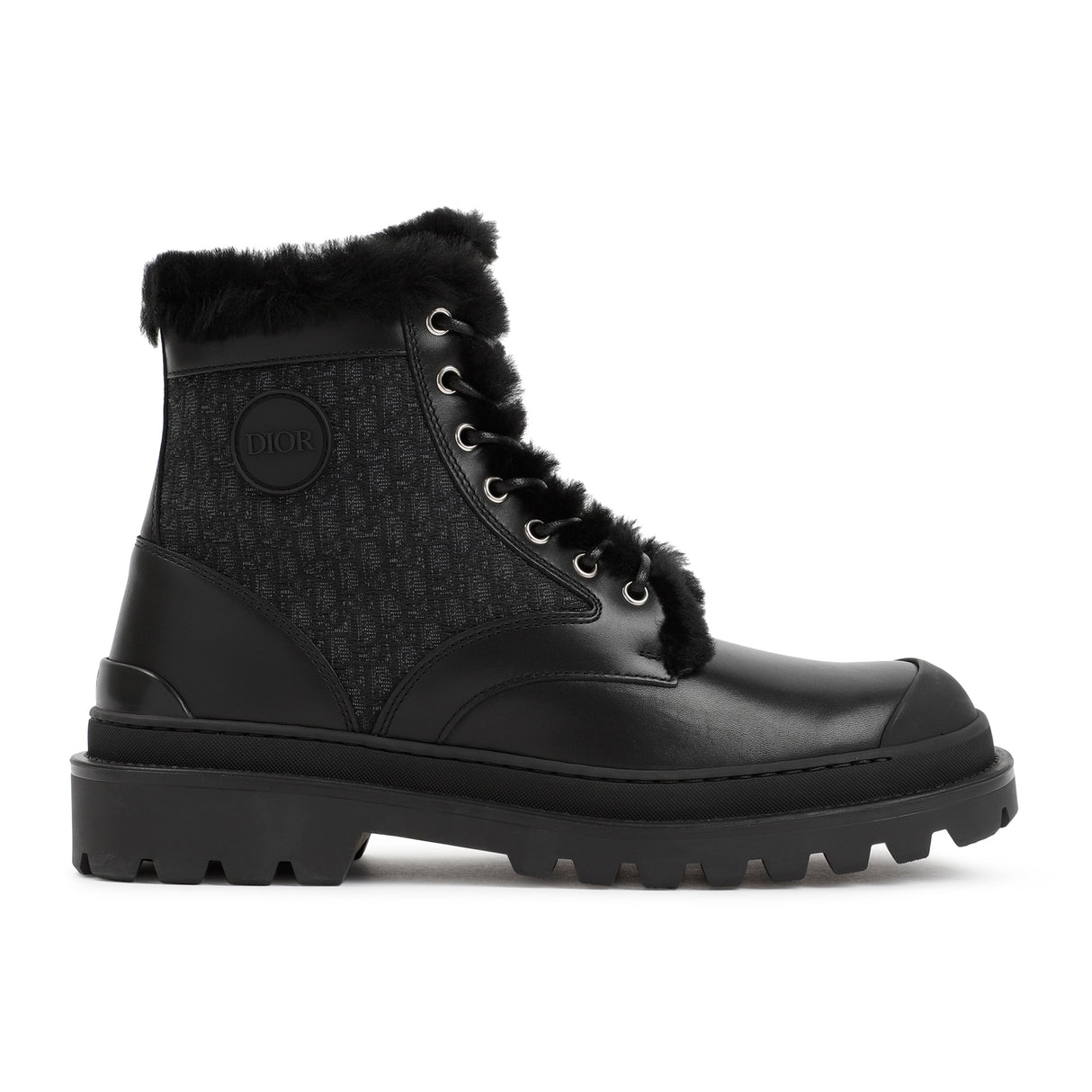 DIOR HOMME Men's Black Leather Boots for FW22