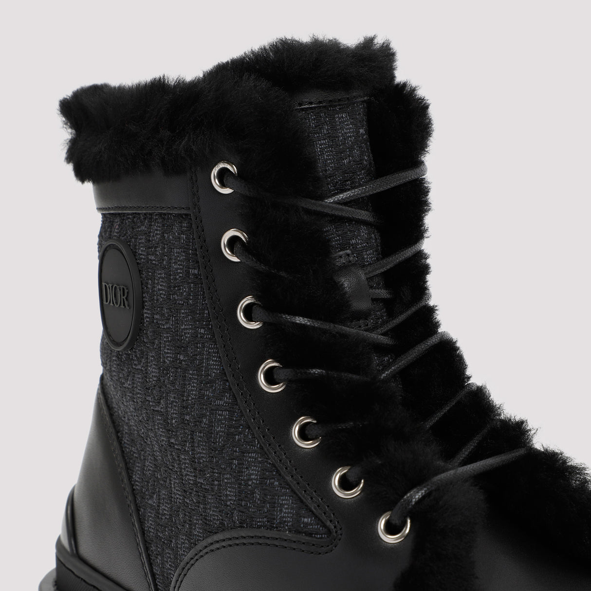 DIOR HOMME Men's Black Leather Boots for FW22