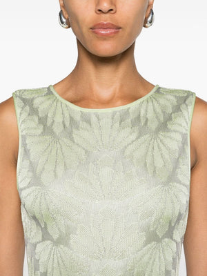 EMPORIO ARMANI Lime Green and Light Grey Patterned Dress for Women