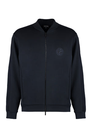 GIORGIO ARMANI Men's Blue Techno Fabric Sweatshirt for SS24