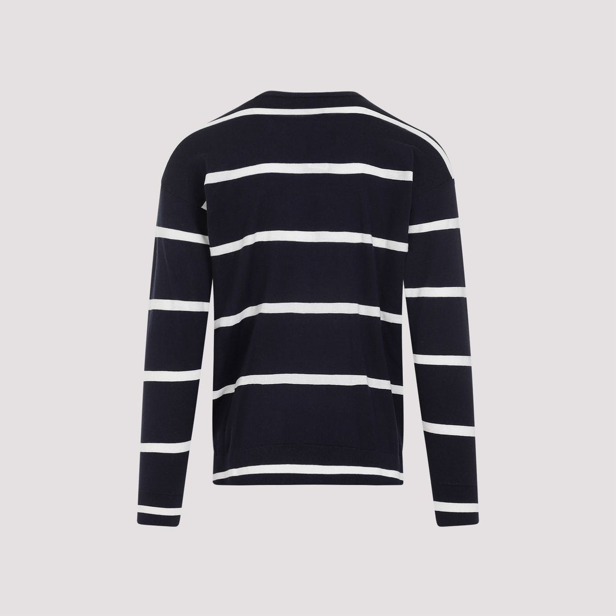 Áo len nam bằng cotton và cashmere màu xanh đen cho mùa xuân/hè 2024