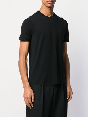 GIORGIO ARMANI Slim Fit Black Cotton Tee