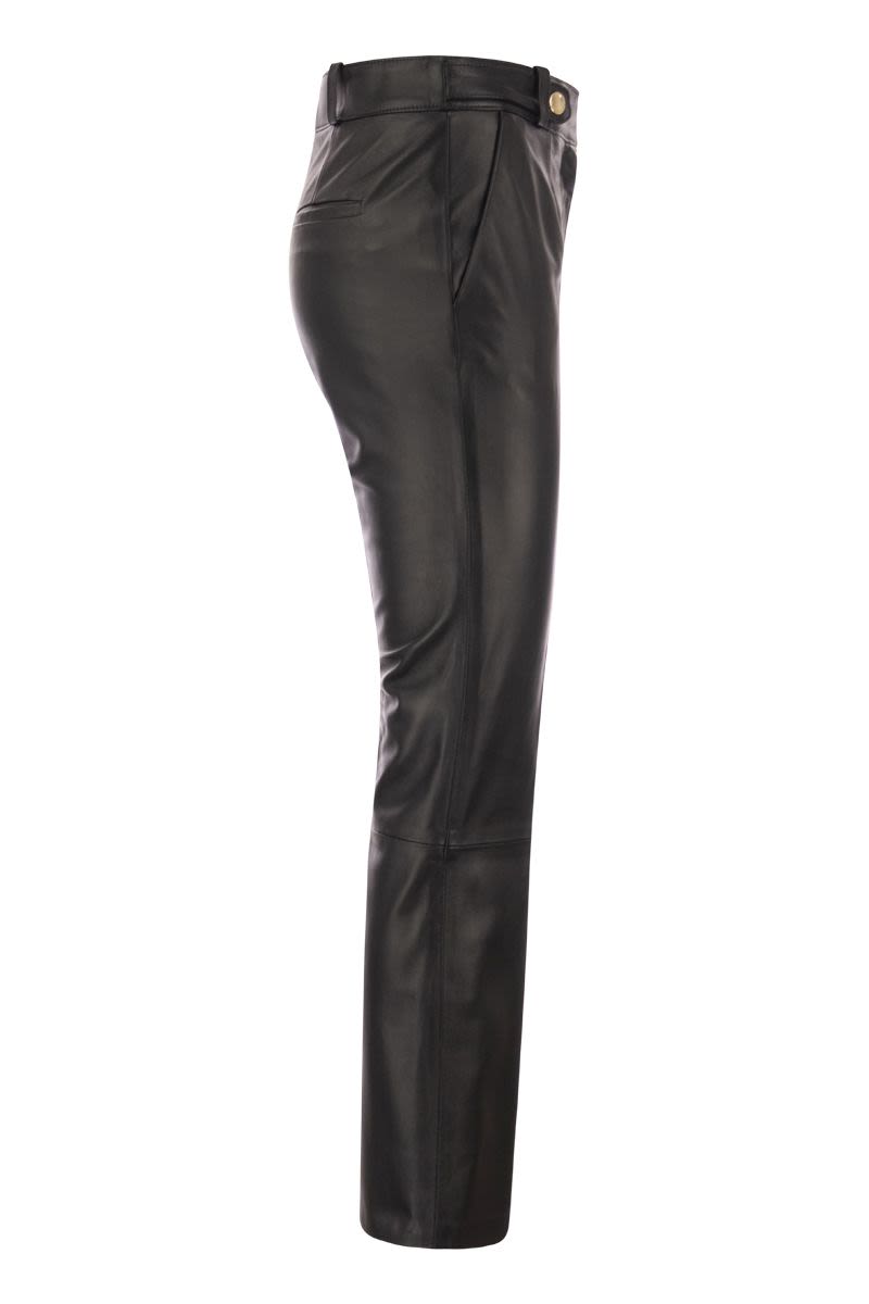 RED VALENTINO Luxurious Black Leather Trousers for Women - FW23