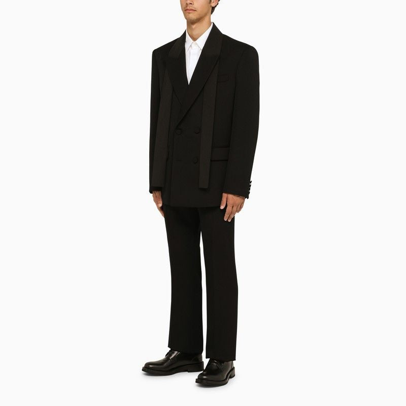 VALENTINO Elegant Black Wool Double-Breasted Jacket