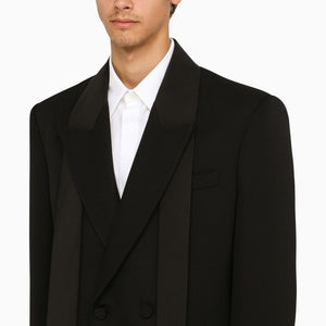 VALENTINO Elegant Black Wool Double-Breasted Jacket