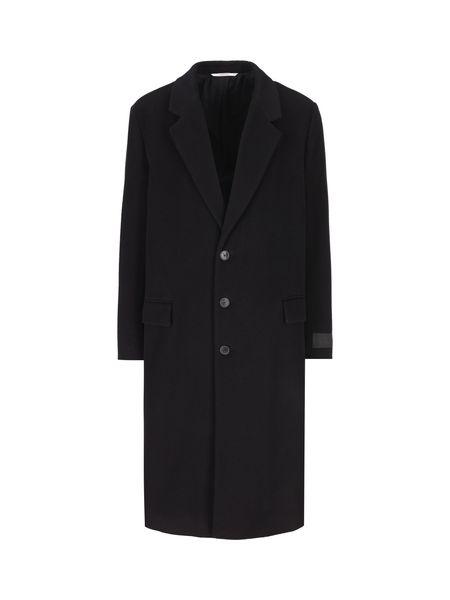 VALENTINO Mens Single-Breasted Wool Blend Jacket in Black for FW24