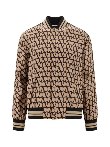 VALENTINO Beige Iconographic Printed Bomber Jacket for Men - FW23