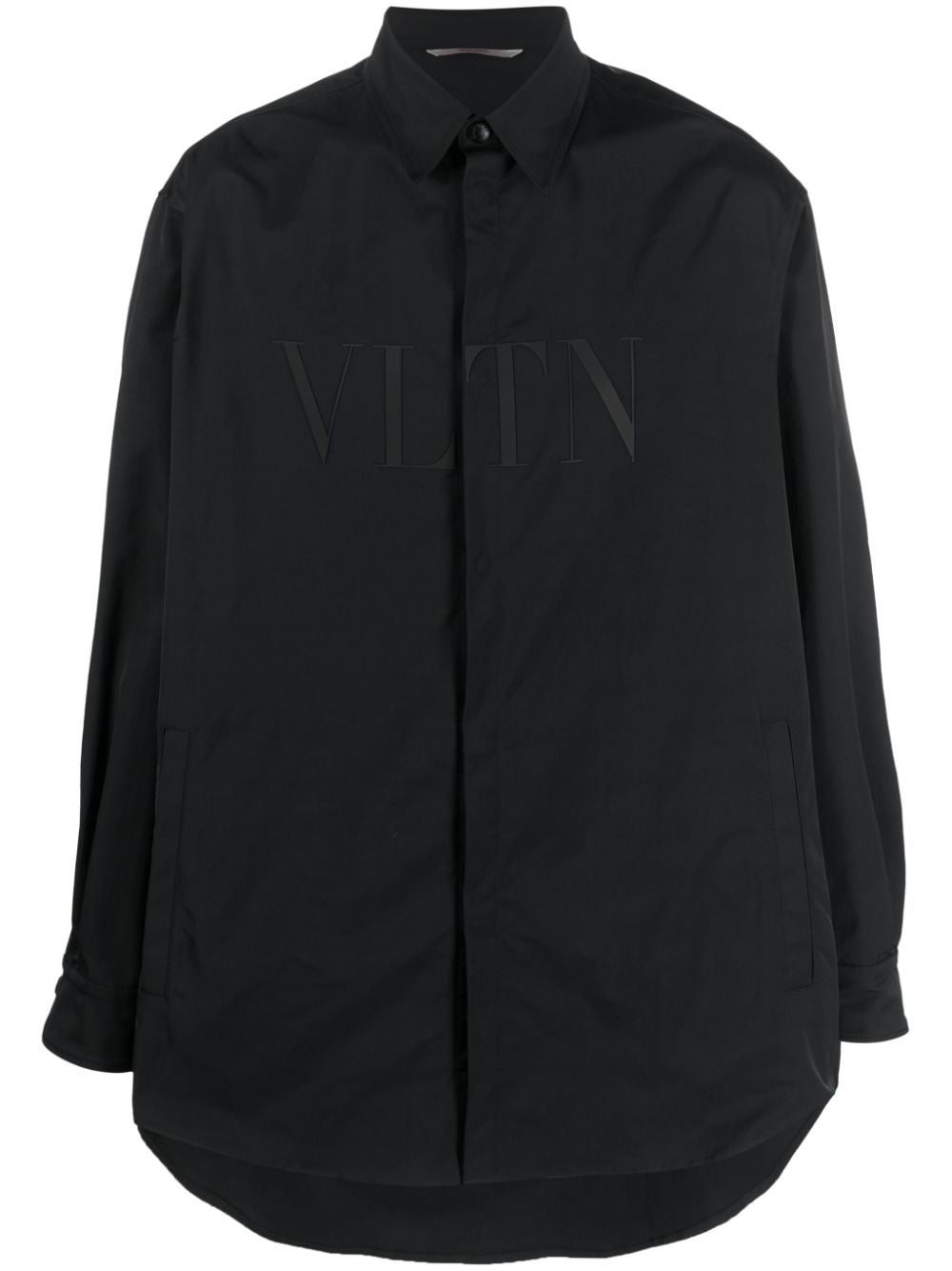 VALENTINO Men's Black Technical Fabric Overshirt for FW23