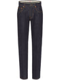 VALENTINO Navy Blue Cotton Denim Mid Rise Jeans for Men