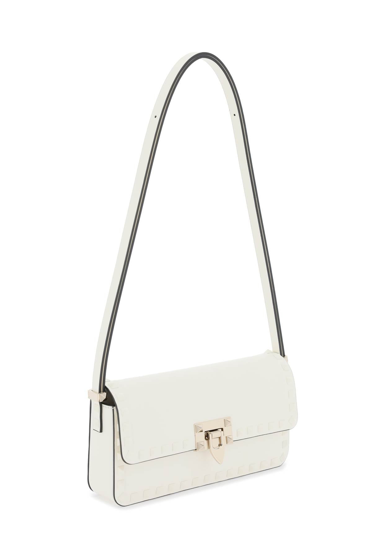 VALENTINO GARAVANI Ivory Leather Handbag with Decorative Studs - Fall/Winter 2023 Collection