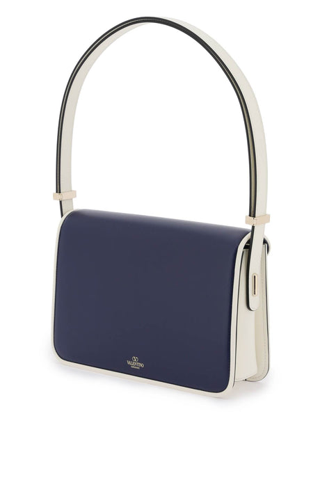 VALENTINO GARAVANI Letter Handbag - Blue Two-Tone Smooth Leather Shoulder Bag for Women (FW23)