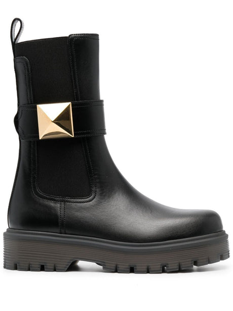 VALENTINO One Stud Leather Chelsea Boots - Women's