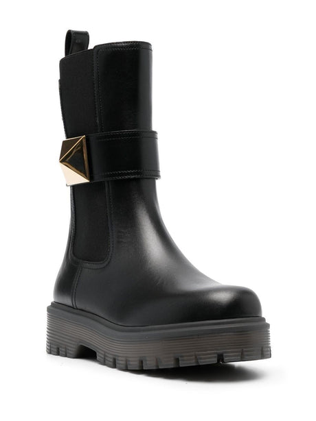 VALENTINO One Stud Leather Chelsea Boots - Women's