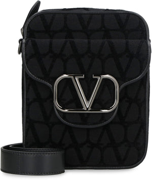 VALENTINO Stylish Black Canvas Crossbody Handbag for Men