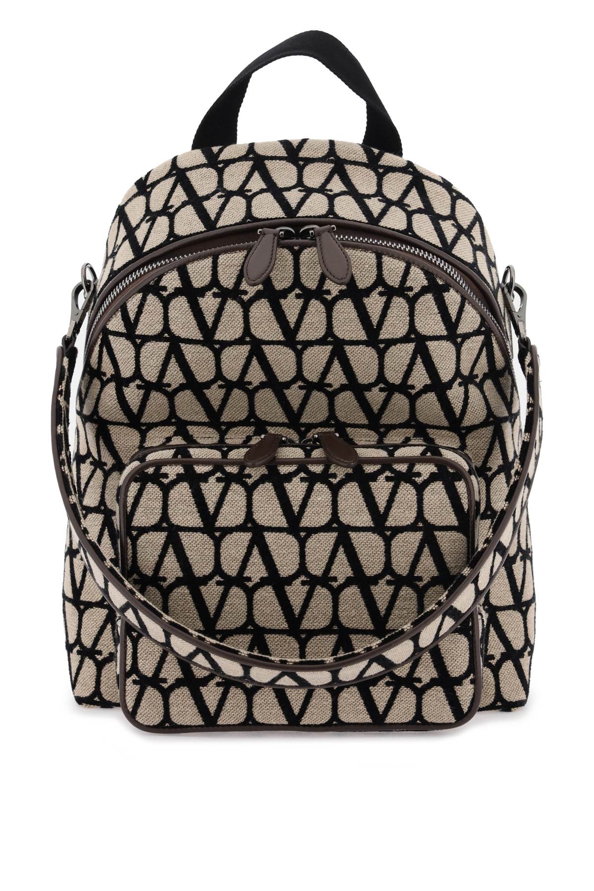 VALENTINO GARAVANI Classic Beige Icon Print Backpack for Men