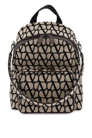 VALENTINO GARAVANI Classic Beige Icon Print Backpack for Men