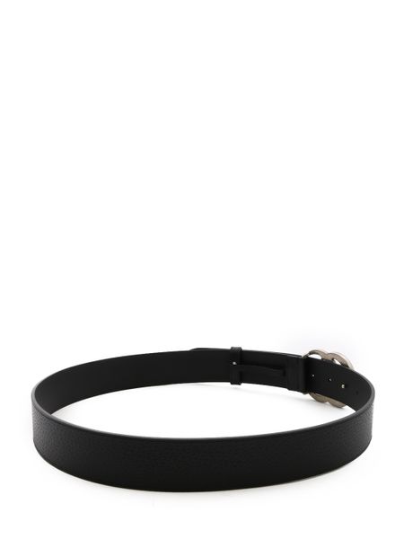 GUCCI Stylish Black Leather Belt with Double G Buckle for Men
