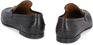 GUCCI Classic Black Leather Loafers with Horsebit for Men