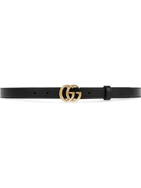 GUCCI Leather Belt with Signature Buckle - 4x3 CM