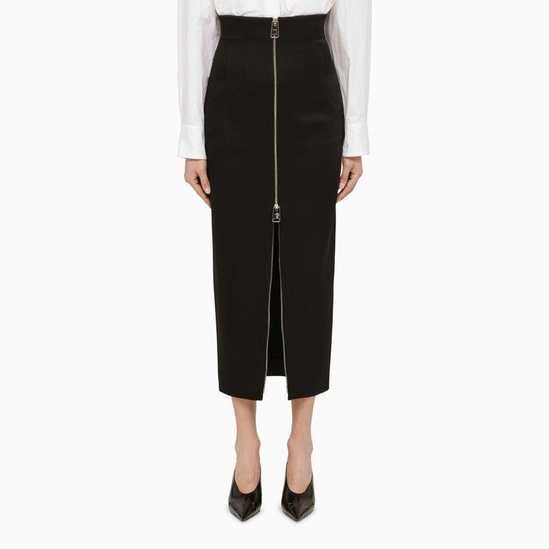 KHAITE Black Ruddy Skirt with Zip - SS24 Collection
