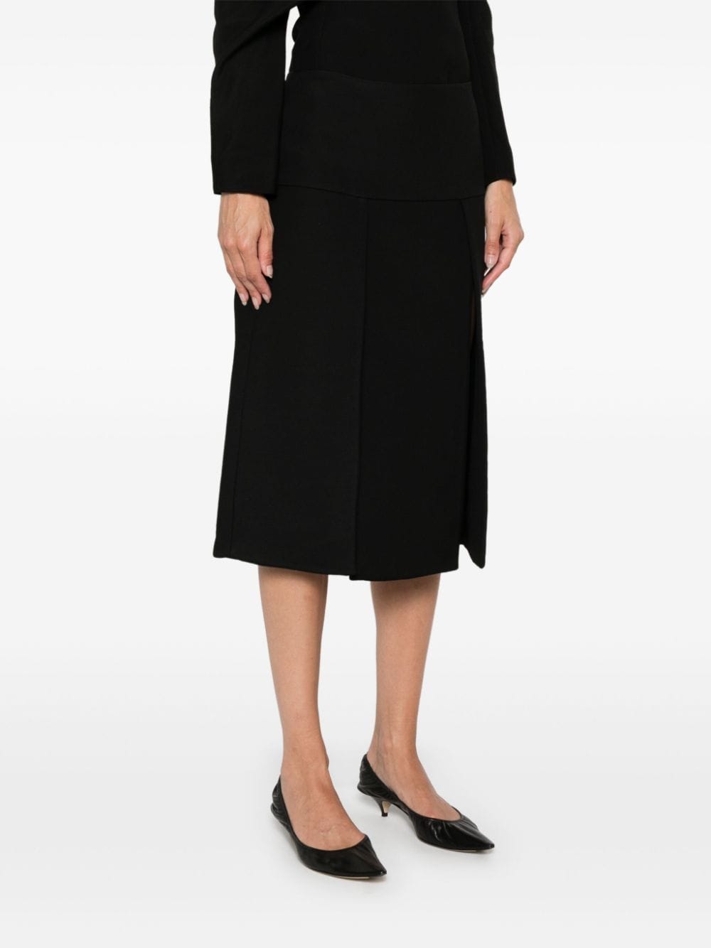 KHAITE Mid-Length Pleated Skirt