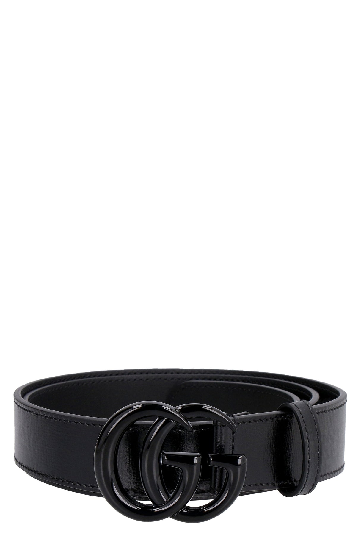 GUCCI Men's Leather Belt with Interlocking G Buckle