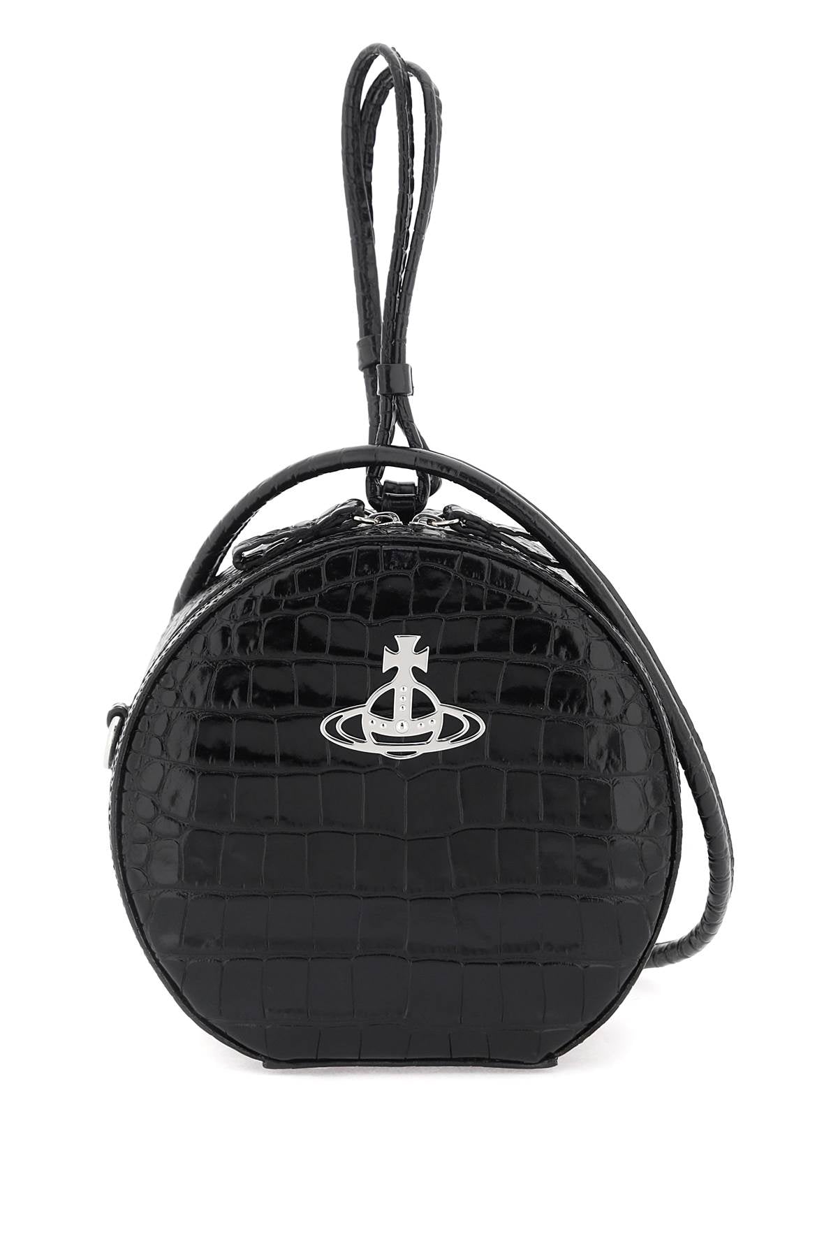 VIVIENNE WESTWOOD Trendy Black Croco-Embossed Handbag for Fashion Savvy Shoppers