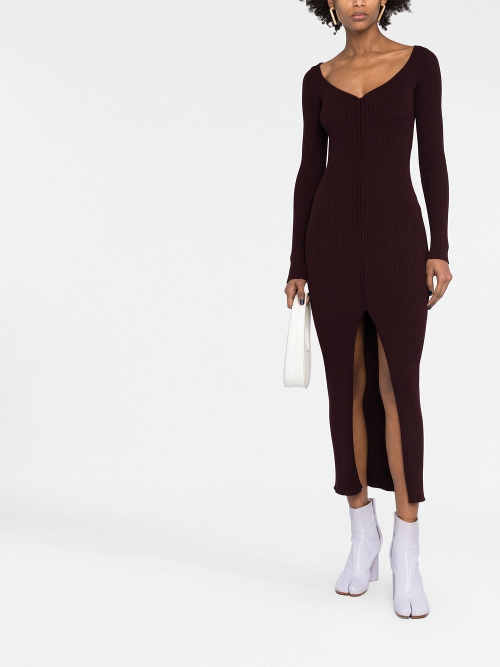 COURREGÈS Burgundy Knit Dress for Women - FW22