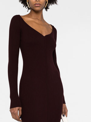 COURREGÈS Burgundy Knit Dress for Women - FW22