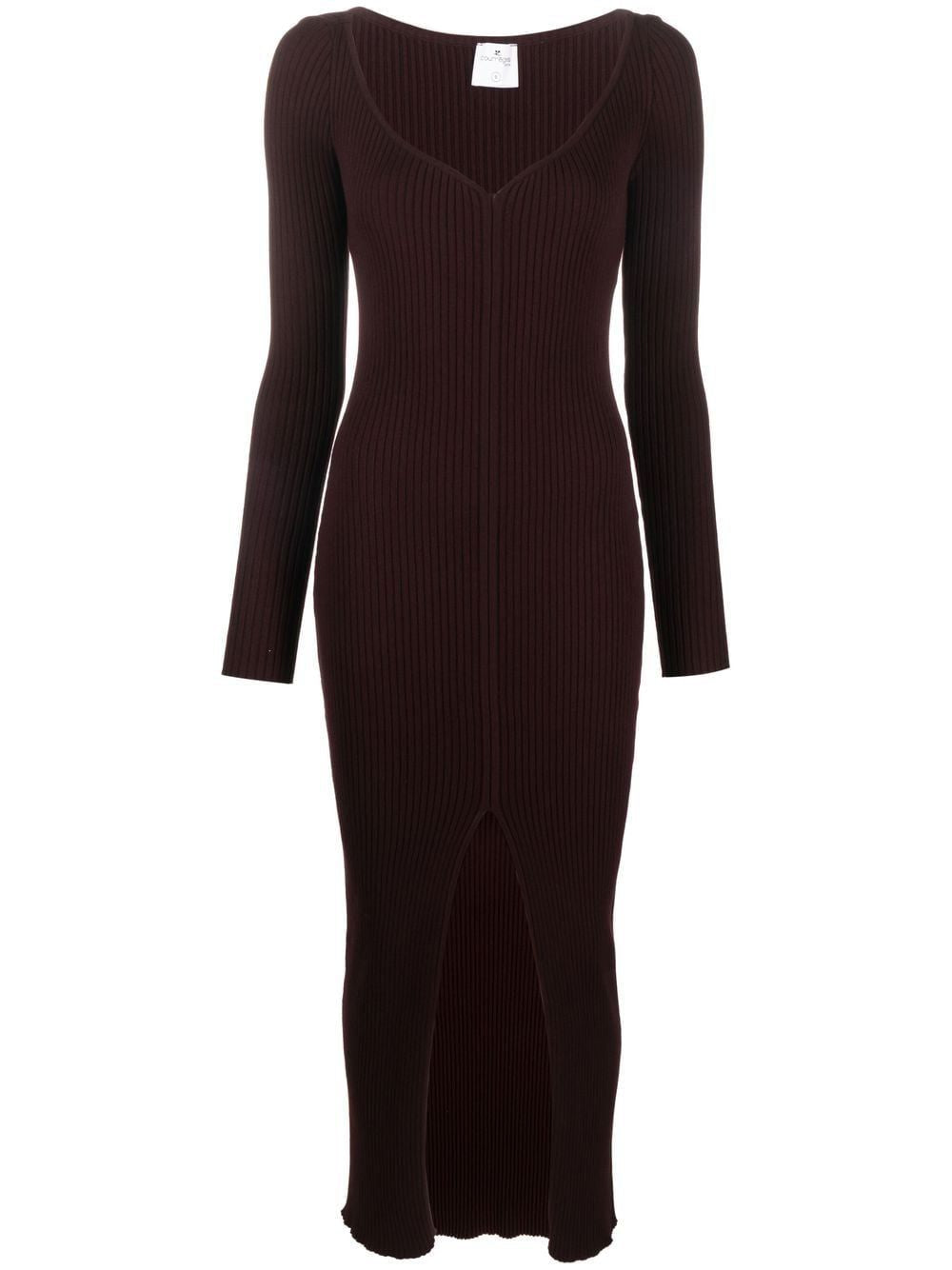 COURREGÈS Burgundy Knit Dress for Women - FW22